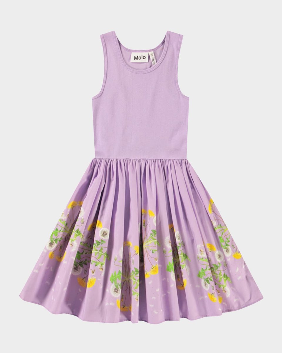 Girl's Cassandra Floral-Print Combo Dress, Size 7-12